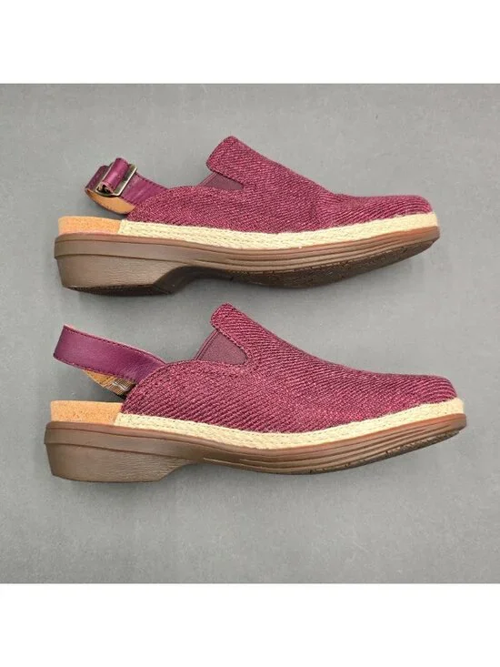 Revitalign Ojai Tweed Back-Strap Clog Wine Berry Canvas Comfort Shoes Size 7.5 - Picture 5 of 10